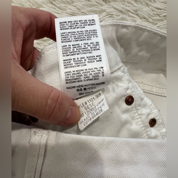 MOTHER Denim The Looker Crop in White Glass Slipper - Size 26 - Picture 7 of 11